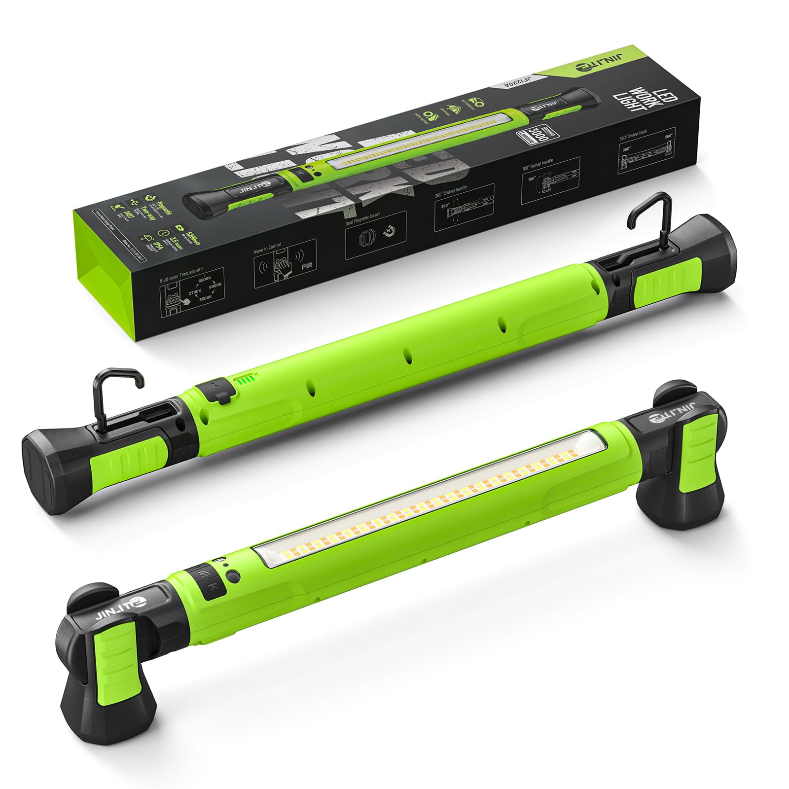 Rechargeable Magnetic Under Hood Work Light Bar with Wave