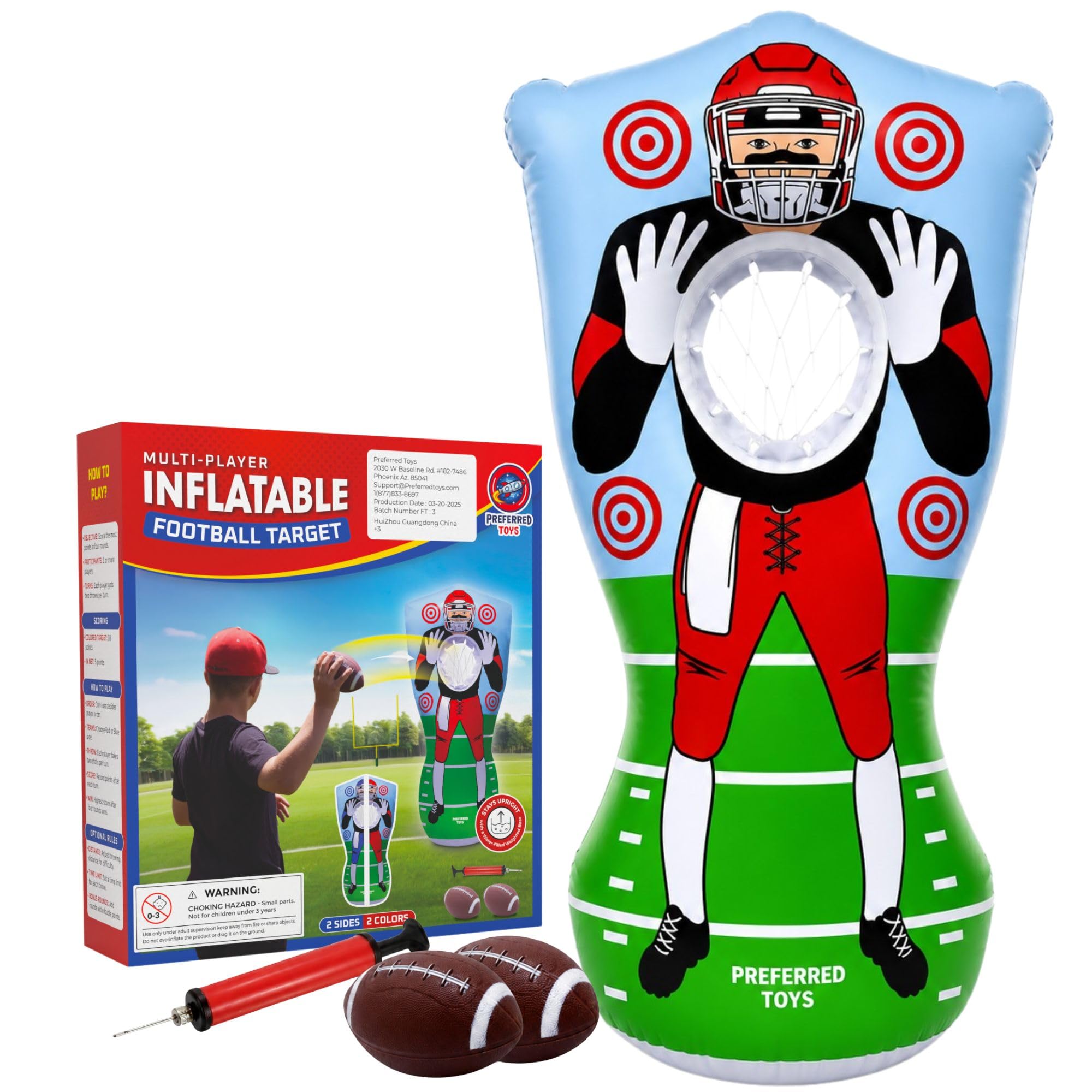 65 Inflatable Football Target Net Toss Game