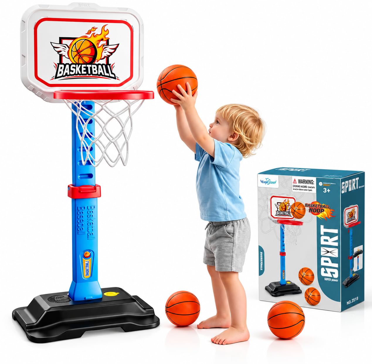 EagleStone Toddler Basketball Hoop Adjustable Kids Hoop with