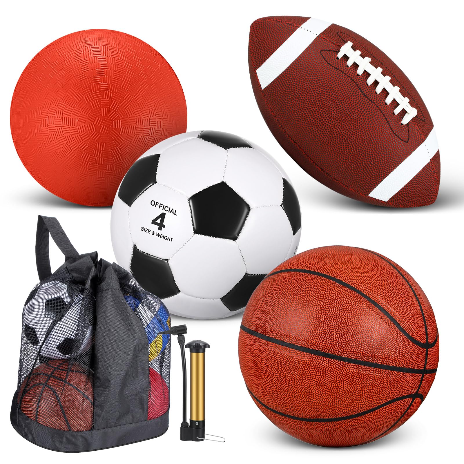 Deekin 4 Pcs Sport Balls Set for Kid Teen Playground Ball
