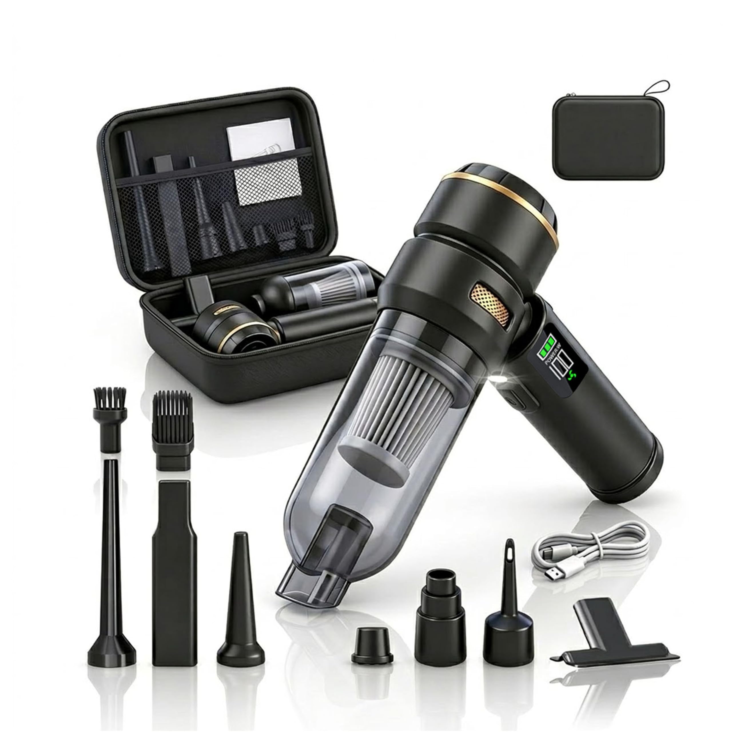 Handheld Car Vacuum Cleaner 17000Pa High Power Cordless