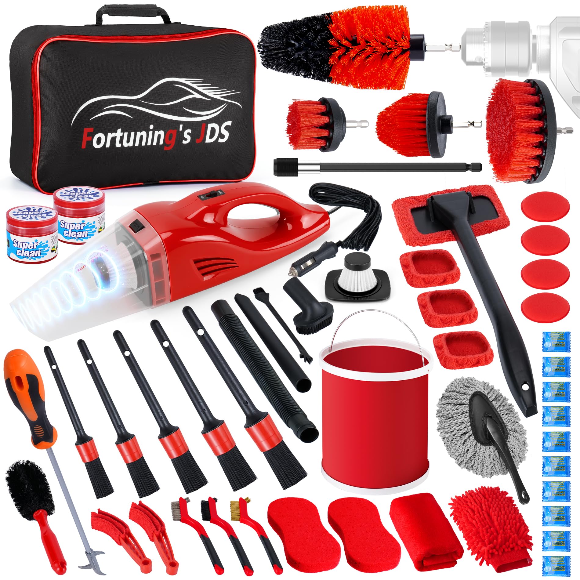 55PCS Car Detailing Kit Interior Cleaner with High Power