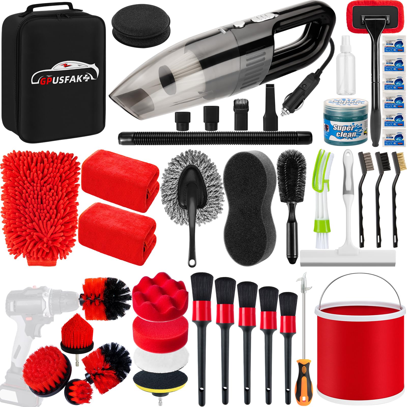 44Pcs Car Wash Cleaning Kit with Detailing Brushes Car