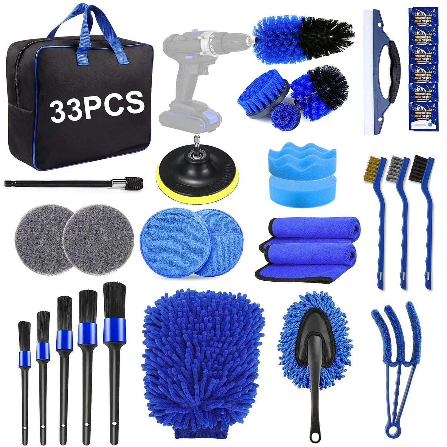 33Pcs Car Detailing Kit Car Detailing Brush Set Car