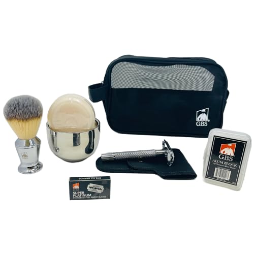 G B S Men Deluxe Travelling Kit Butterfly Double Edge Safety
