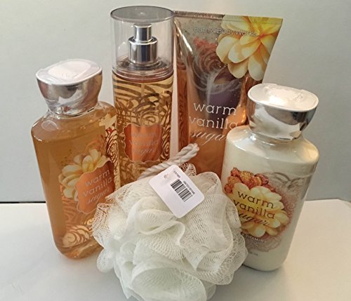 Bath Body Warm Vanilla Sugar Deluxe 5 Piece Gift Set with