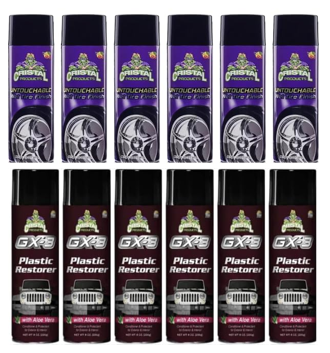 GX 3 Plastic Restorer Untouchable Tire Shine Bundle 12 Pack