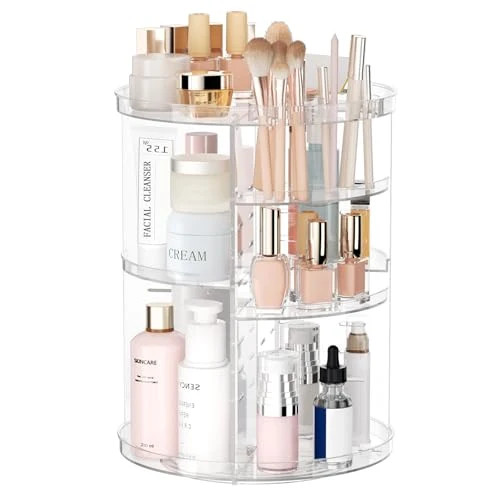 Rotating Makeup Organizer DIY 8 Adjustable Layers Spinning