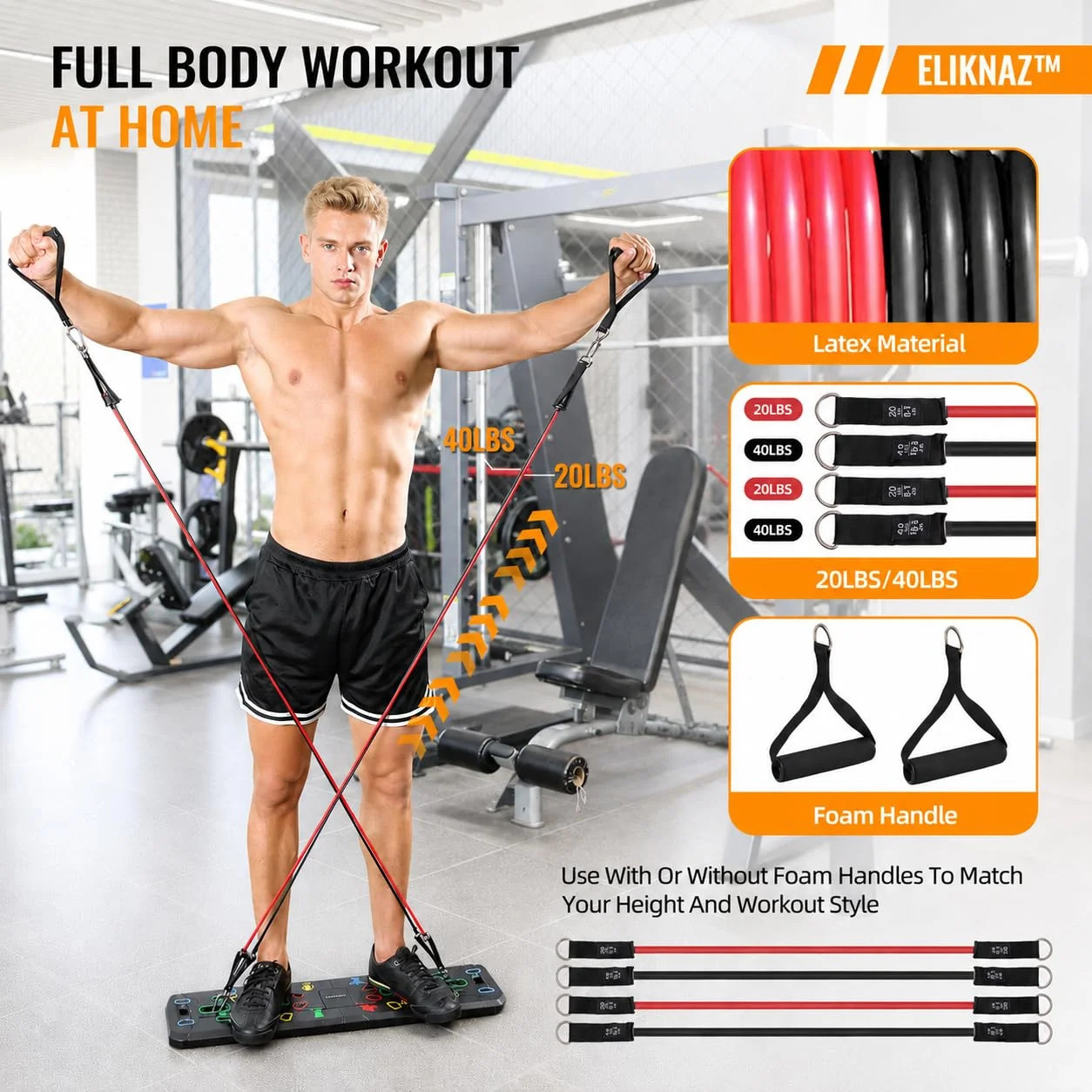 Portable Push Up Board Gym Kit 25 in 1 Foldable Push Up