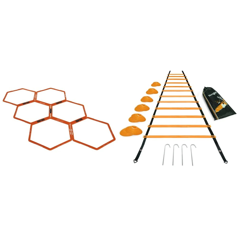 Yes4All Hex Agility Rings Speed Rings with Carrying Bag