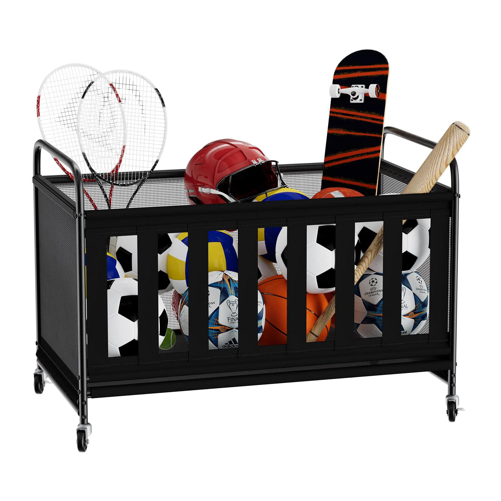 Ball Storage Bin Large with Wheels Outdoor Ball Storage for
