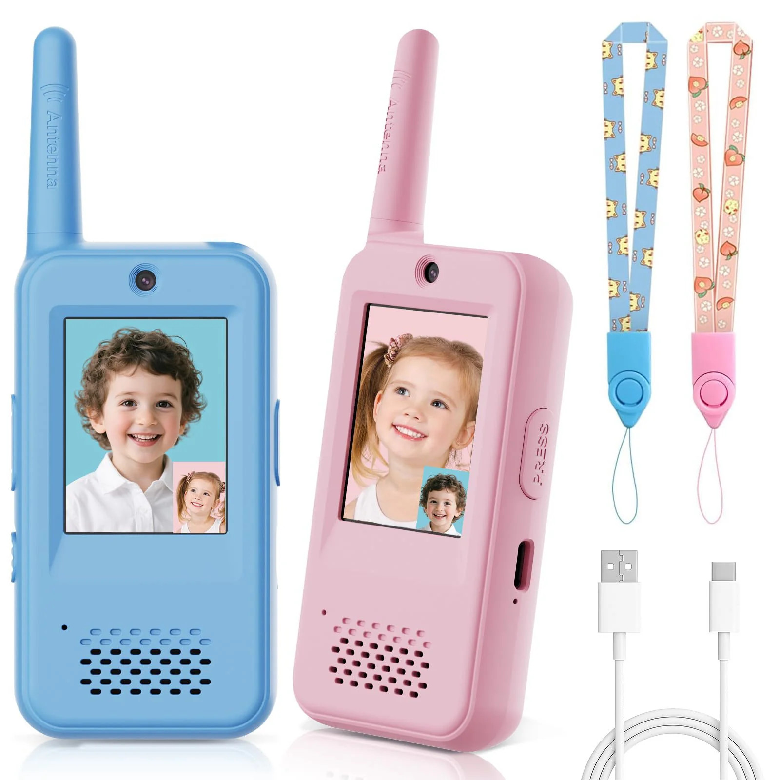 Video Walkie Talkie Toy for Kids 2 Pack Rechargeable with