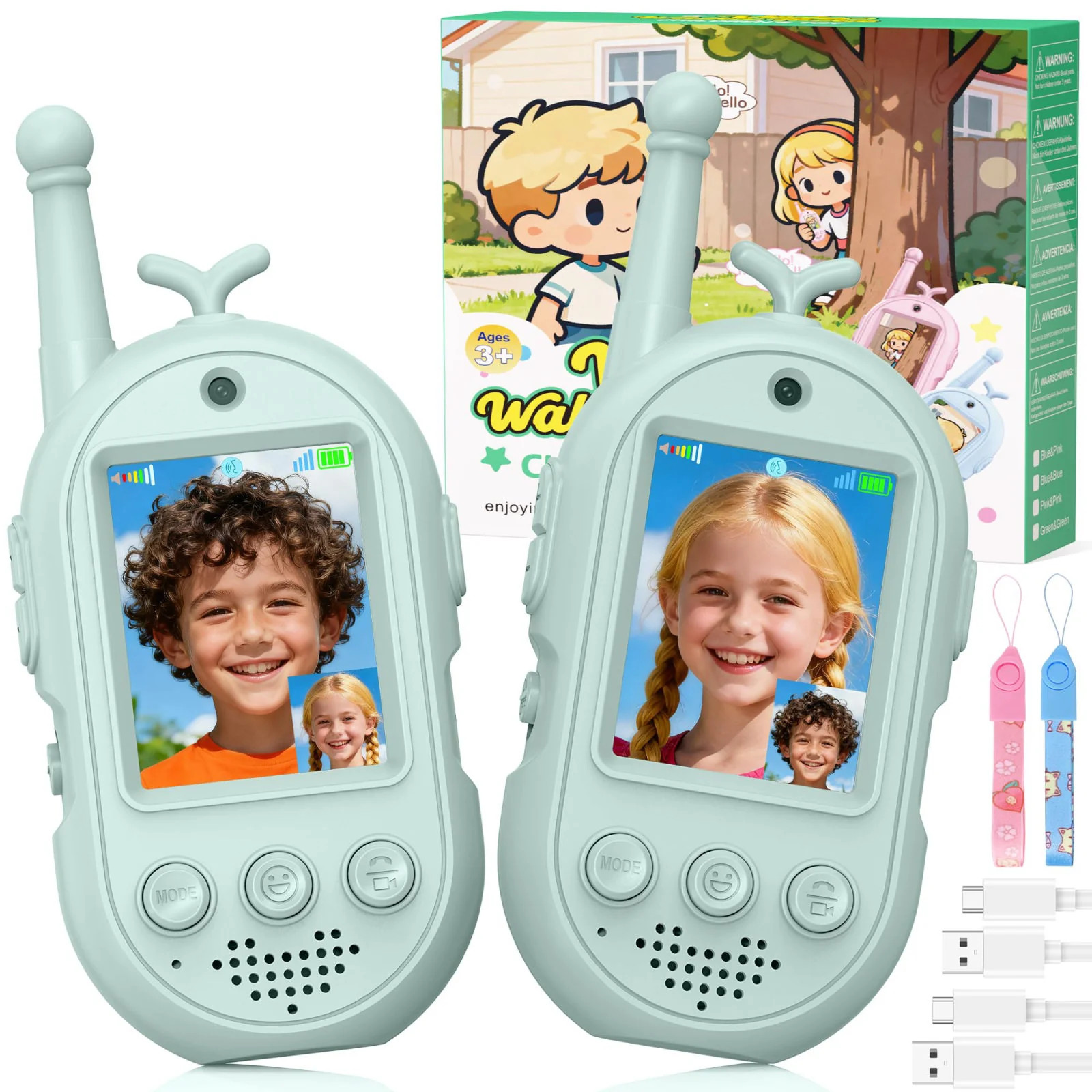Gofunly Video Walkie Talkies for Kids 2 Pack Kids Walkies