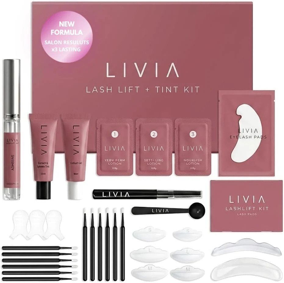 Livia Lash Lift Color Kit Salon Curled and Colored Lashes