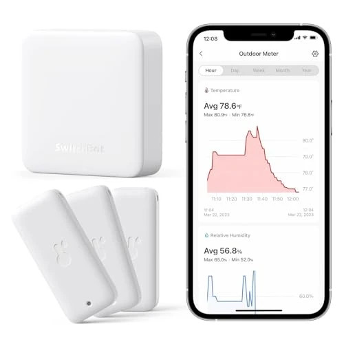 SwitchBot WiFi Thermometer Hygrometer 3 Pack with Hub Mini