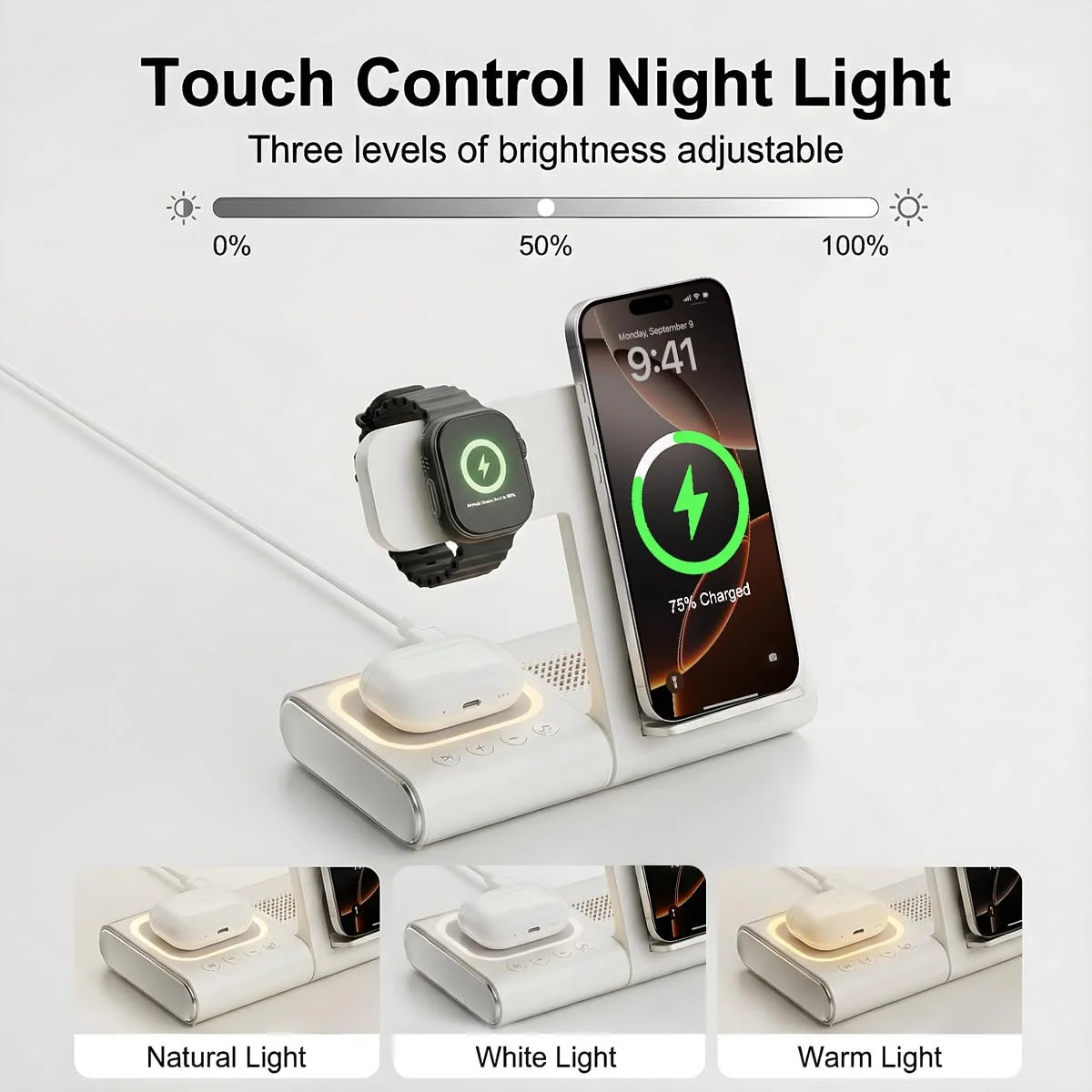 BLKE Bedside Charging Hub with Speaker Light Foldable
