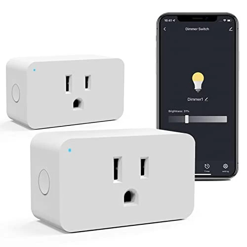 WiFi Smart Dimmable Plug 2 Pack Smart Plugs for Voice