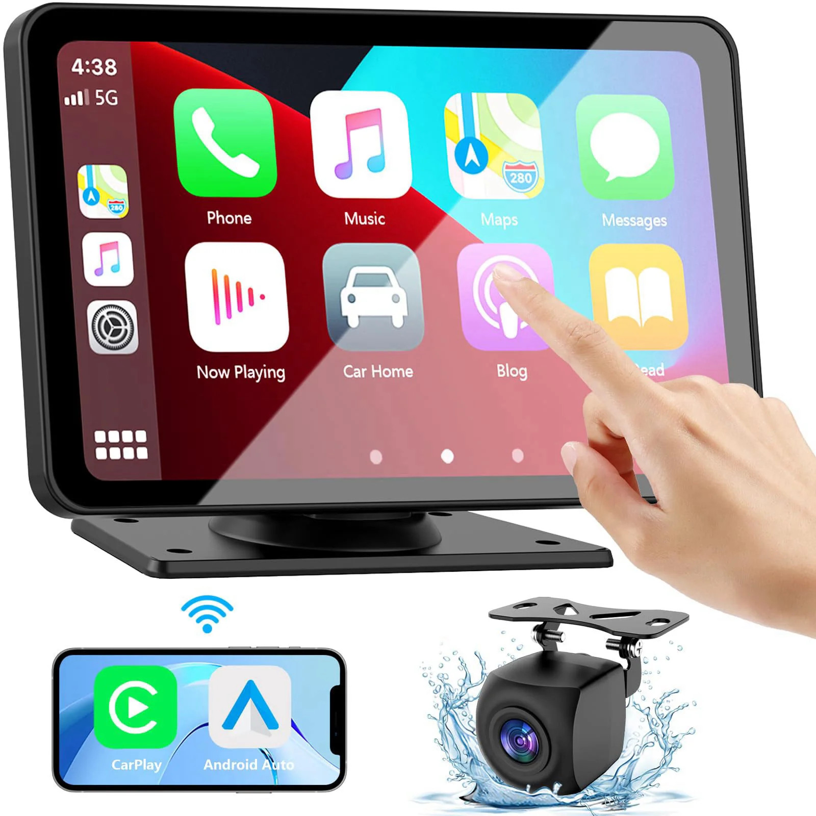 Carplay Screen for Car 7 HD Wireless Portable Car Play