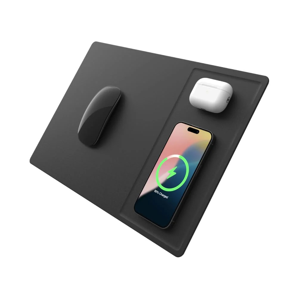 POUT H3 PRO Dual Qi Wireless Charging Mouse Pad Dual Fast