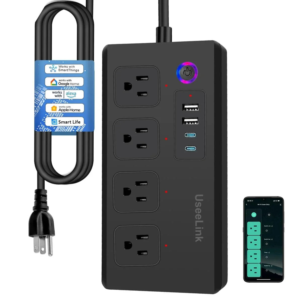 UseeLink Smart Power Strip Surge Protector 16A Smart Plug