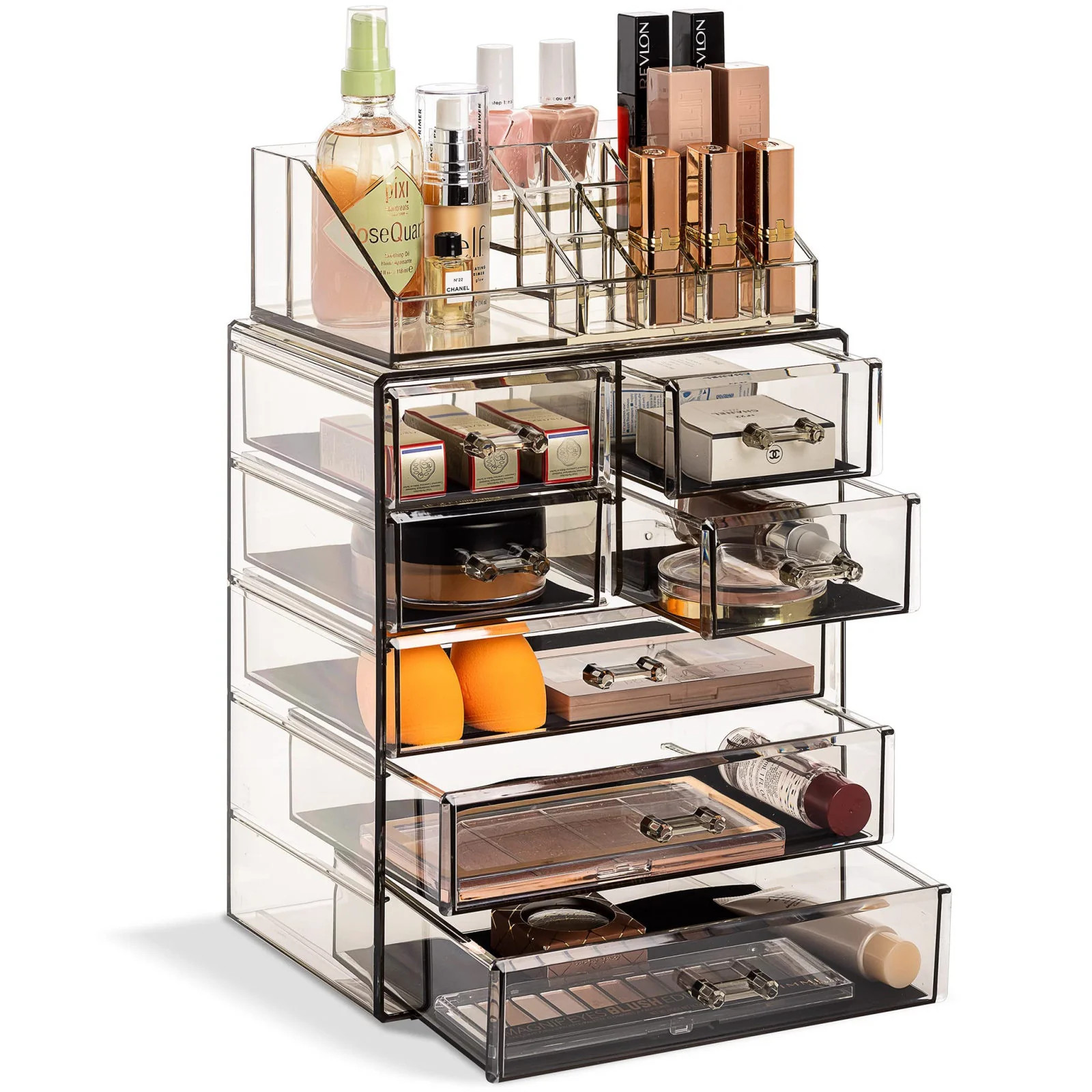 Sorbus Makeup Organizer 7 Drawer Acrylic 2 Piece Set