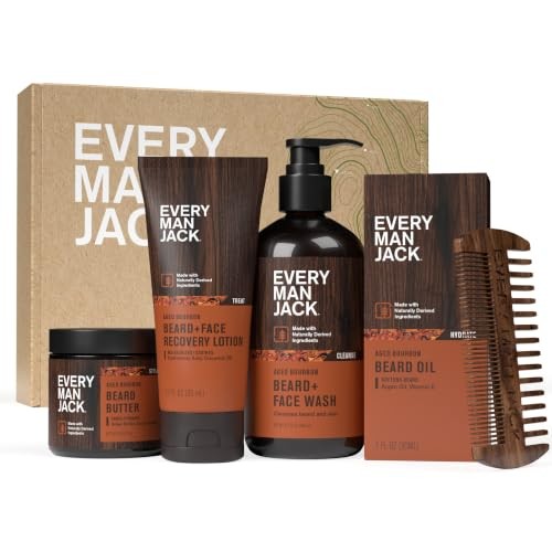 Every Man Jack Complete Beard Care Kit for Men Aged Bourbon