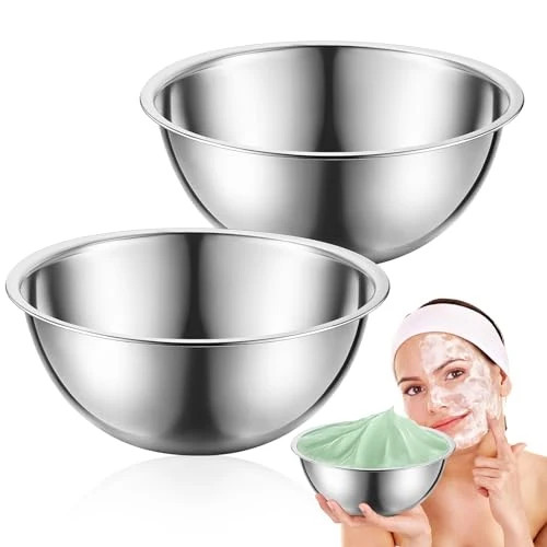 Teenyyou 2 Pcs 10 Inch Stainless Steel Esthetician Bowls