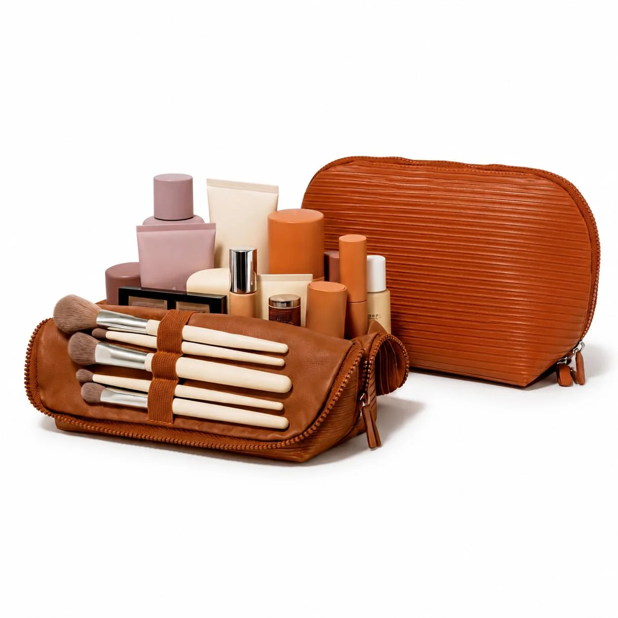 Standing Foldable Makeup Bag for Travel Vertical Folding