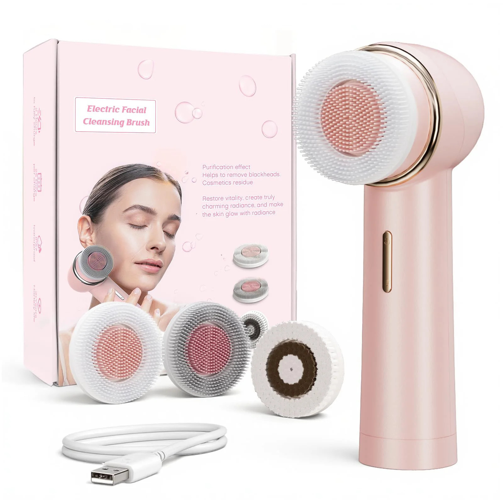 Electric Facial Cleansing Brush for Teen Girls Rechargeable