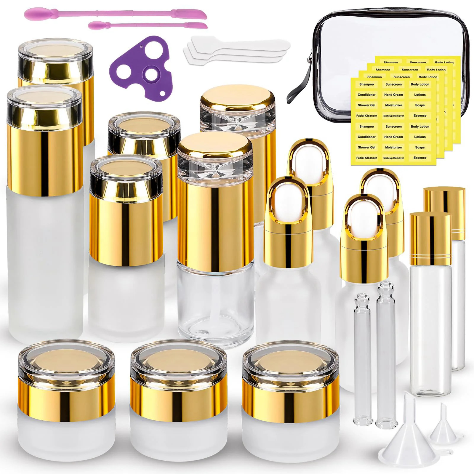 30 Pack TSA Approved Glass Travel Skincare Containers 1 3 1