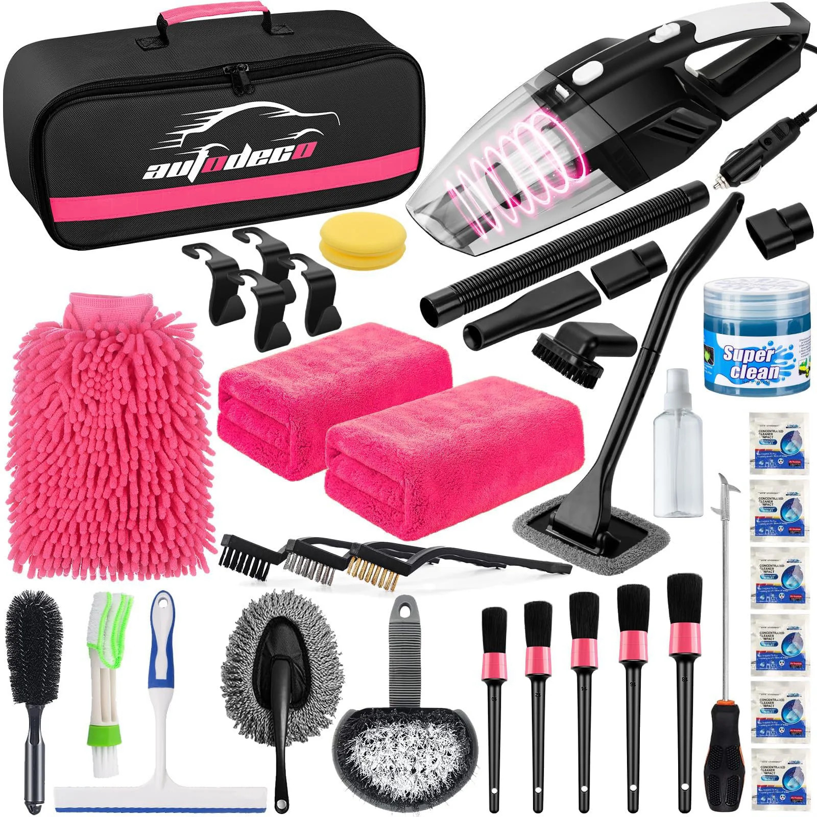 39Pcs Car Cleaning Kit Interior Detailing Kit with High
