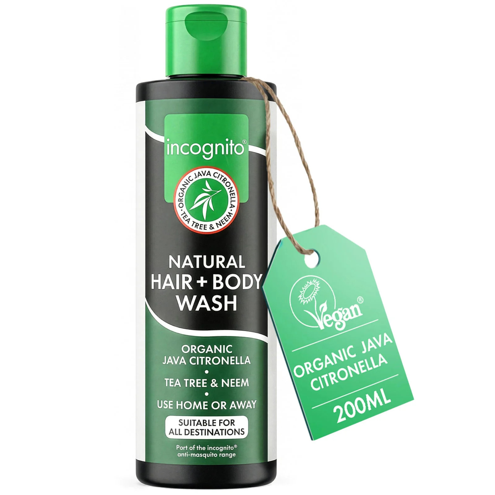 incognito Hair and Body Wash 200ml 2 in 1 Shampoo and Shower