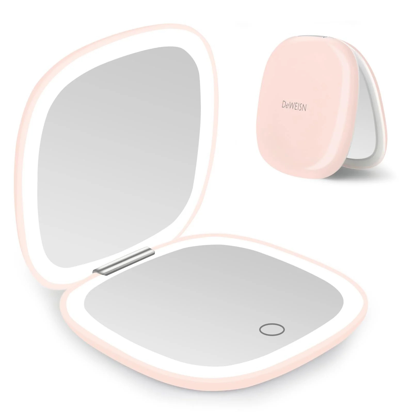 Compact Mirror Lighted Travel Makeup Mirror with 1X 10X