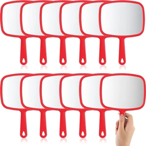 Geetery 12 Pcs Handheld Mirrors with Handle Hand Mirror Bulk