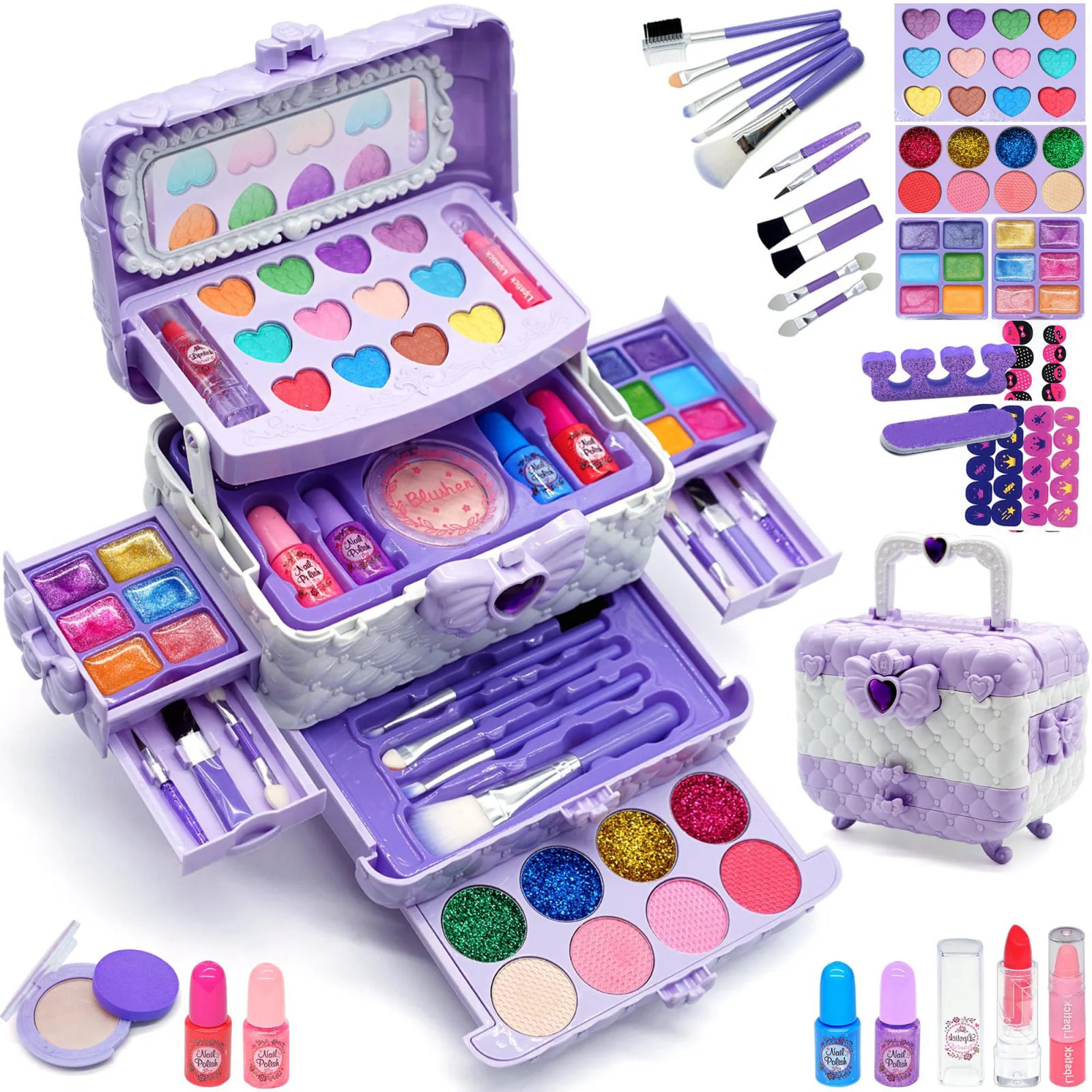 Kids Makeup Kit for Girl Washable Princess Play Toy Birthday