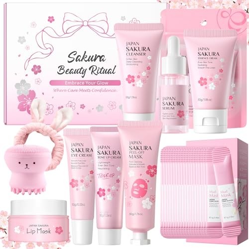 29Pcs Sakura Skincare Set Skincare for Girls 10 12 Complete