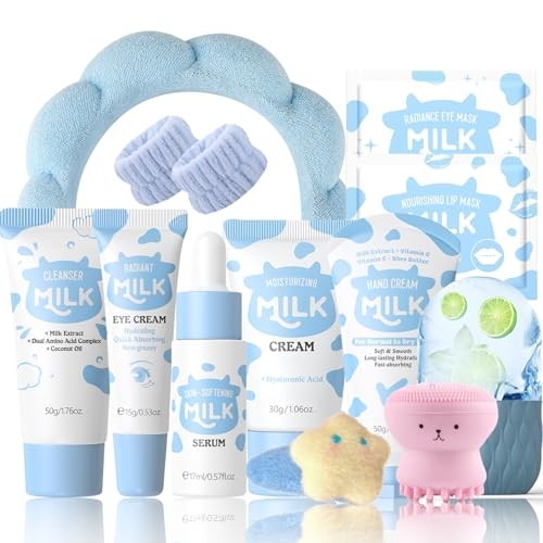 13PCS Milk Skincare Set for Kids Teens Complete Kids Skin