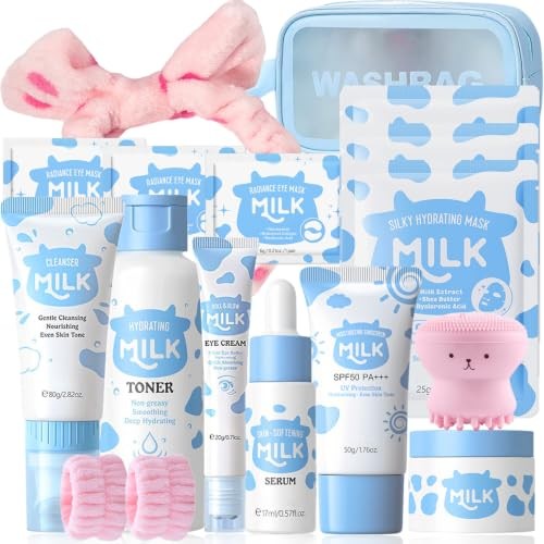 Milk Skin Care Set for Kids Girls 16 IN 1 Milk Skincare for