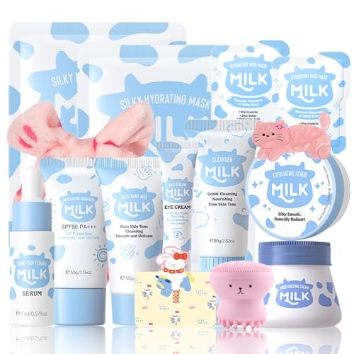 Milk Skincare Kit for Teens Women 15 Piece Travel Set with