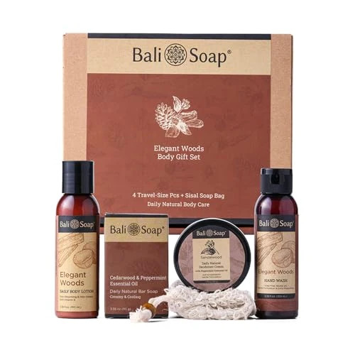 Bali Soap Elegant Woods Gift Set Travel Size 5 Piece