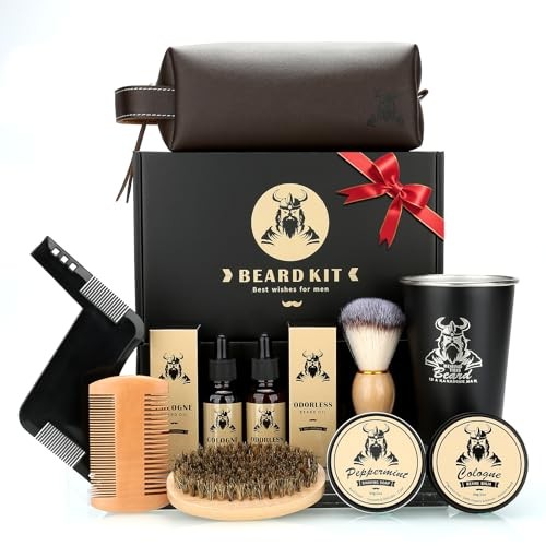 Beard Kit Gifts for Men 10 Pcs Cool Fathers Day Birthday