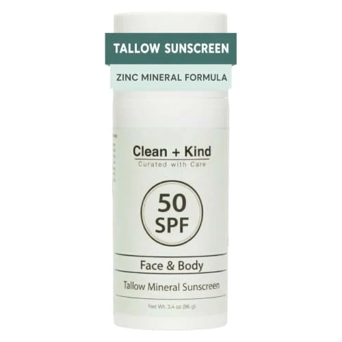 Organic Beef Tallow Sunscreen SPF 50 Zinc Oxide Vanilla