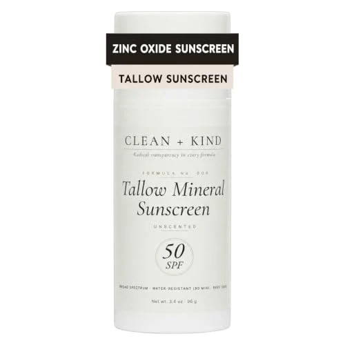 Organic Beef Tallow Sunscreen SPF 50 Zinc Oxide Unscented