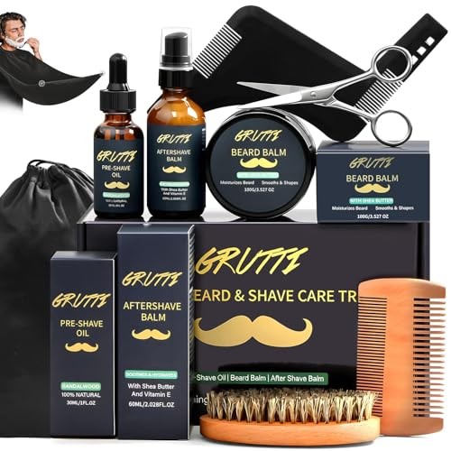 9Pcs Men Shaving Kit Premium Wet Shave Set for Smooth