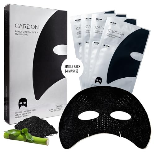 Charcoal Face Mask for Men w Beard Oil