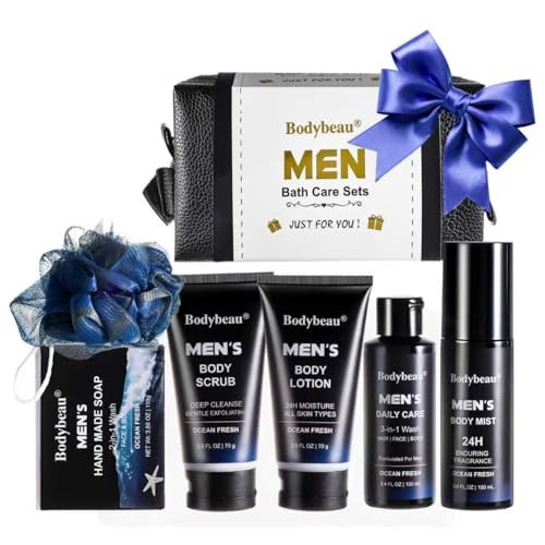 Men s Bath and Body Spa Set 7 Piece Kit with 3 in 1 Shower