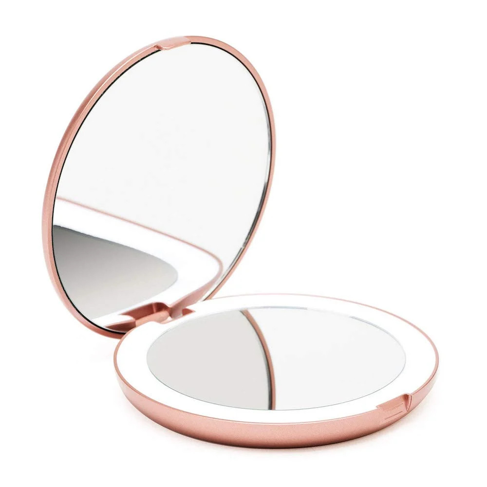 Fancii LED Lighted Travel Makeup Mirror 1x 10x Magnification