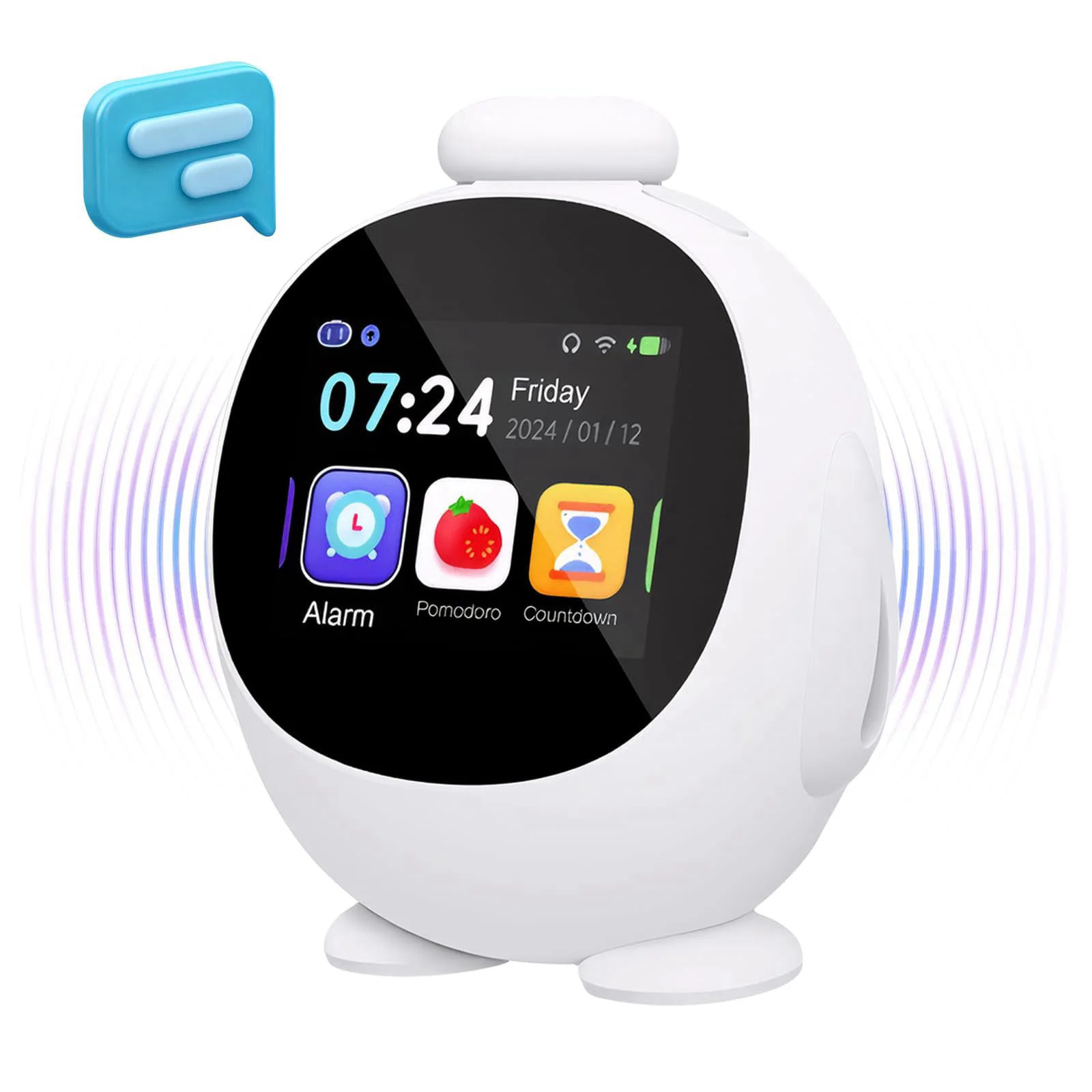 Smart Alarm Clock for Kids with AI Voice Time Management