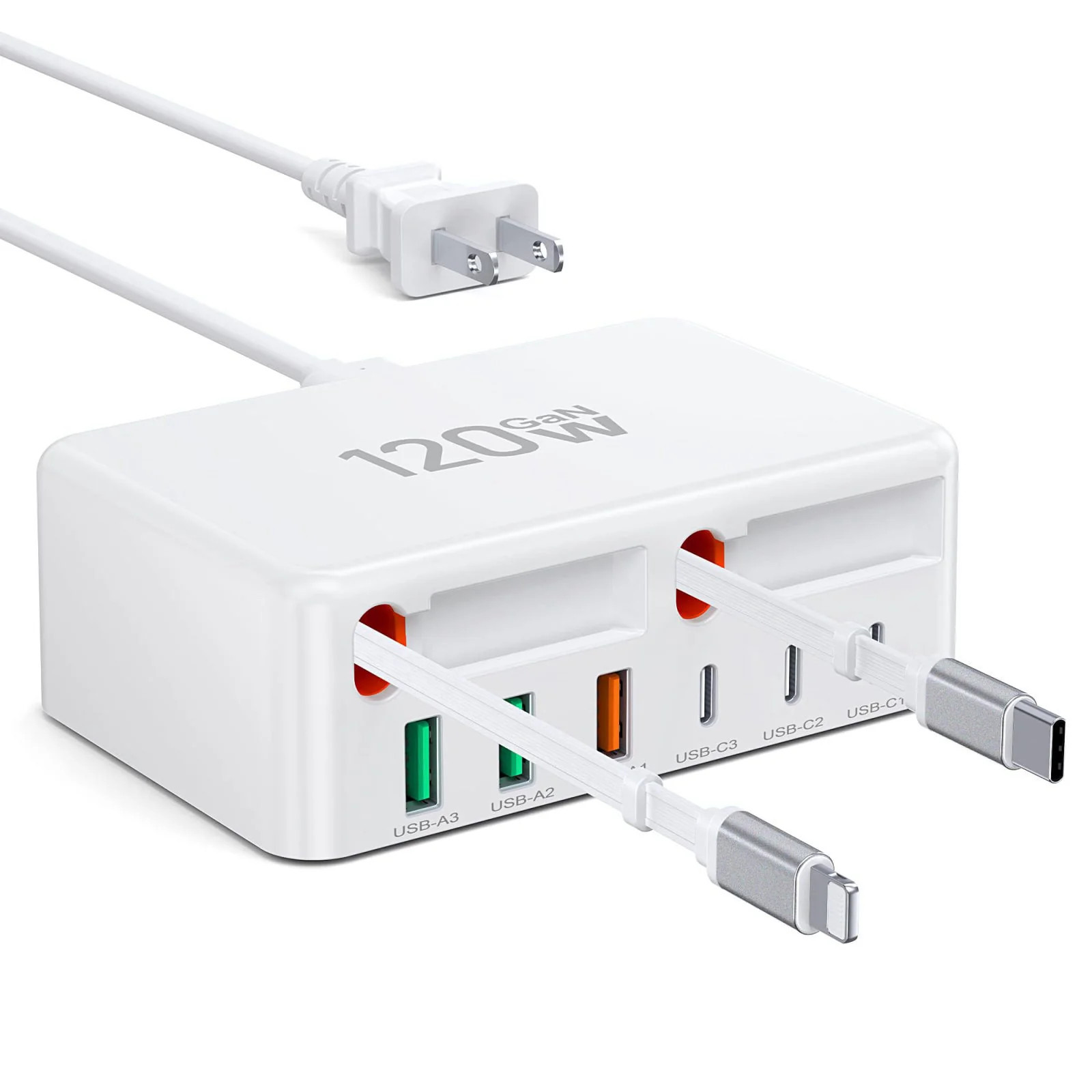 2026 Latest USB C Charger Block 8 in 1 GaN Retractable