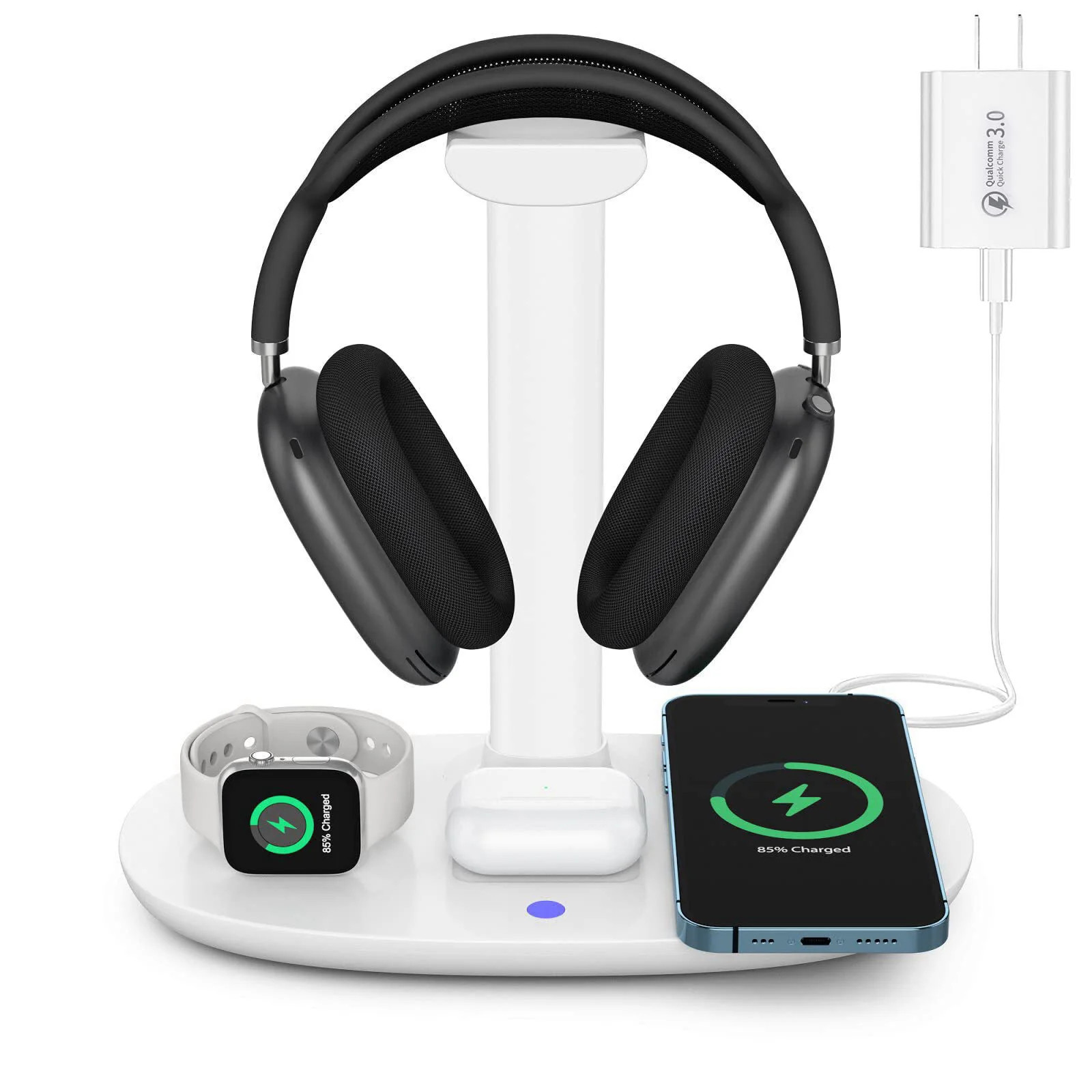 Headphone Stand with 15w Wireless Charger Suguder 4 in 1